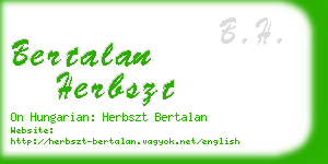 bertalan herbszt business card